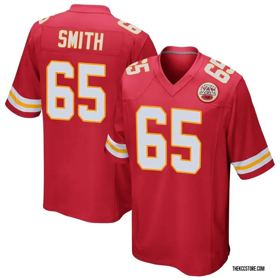 Red Youth Trey Smith Kansas City Chiefs Game Team Color Jersey